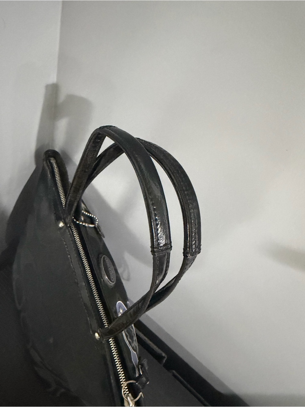 Coach poppy Black Signature Canvas Tote with Purple Accents - Picture 6 of 10
